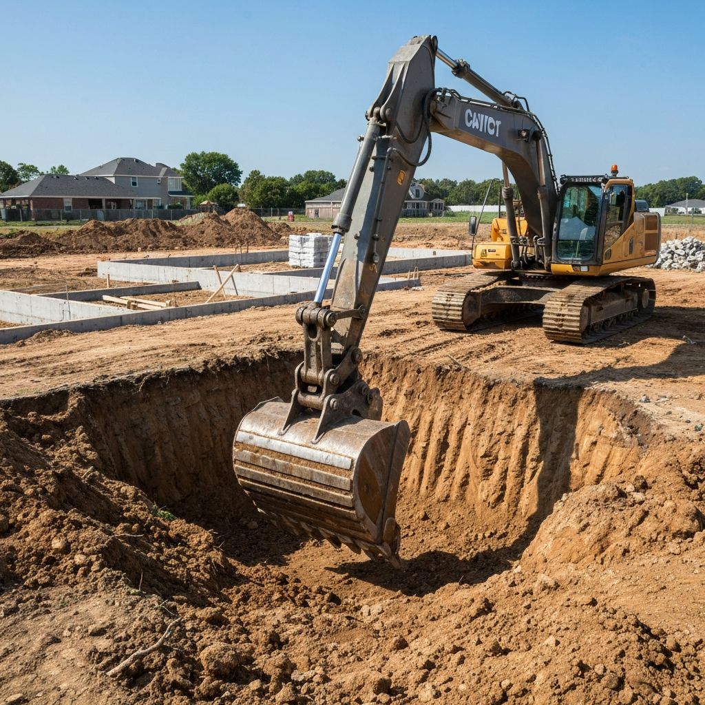 Foundation excavation work in progress