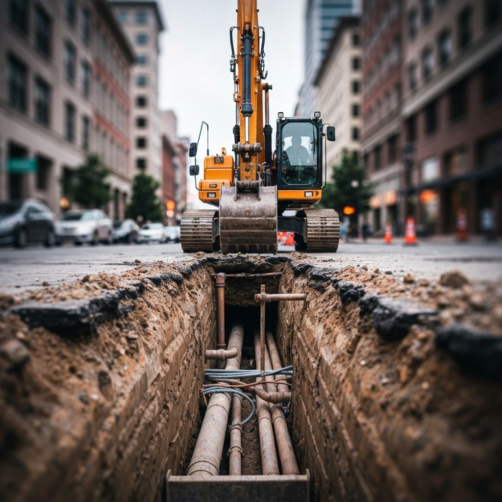 Utility trenching work