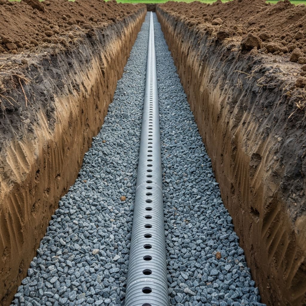 French drain installation